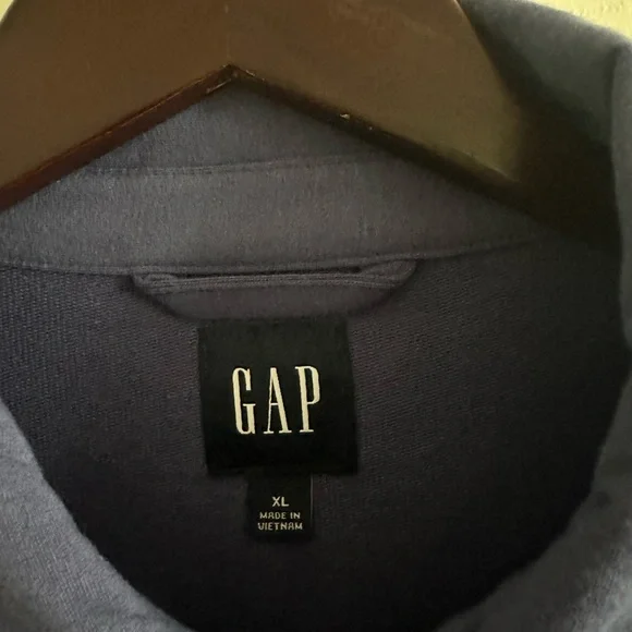 New Gap Men’s Blue Long Sleeve Knit Button Down Shirt, Size X-Large - Picture 4 of 9